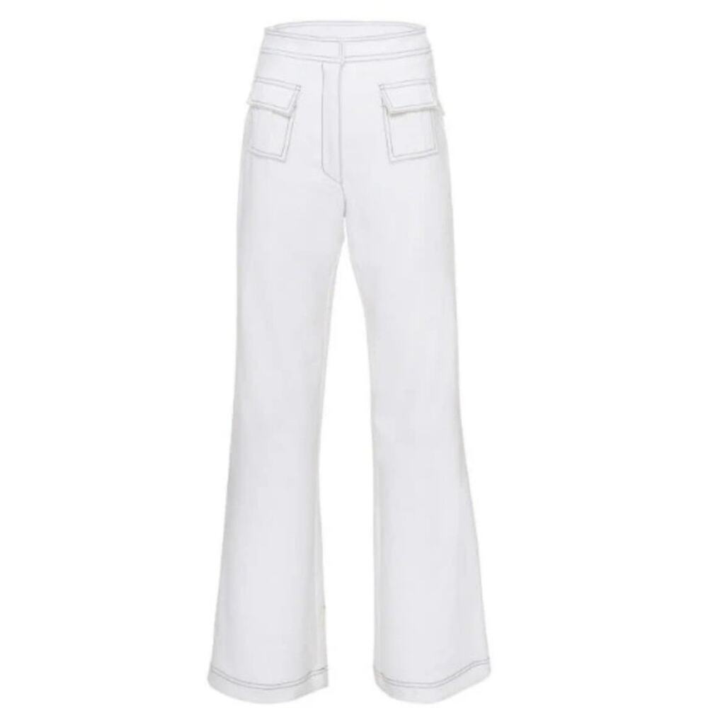 MARIA ISABEL CEPEDA Color Block Pants White/Red sz2 - Picture 2 of 10
